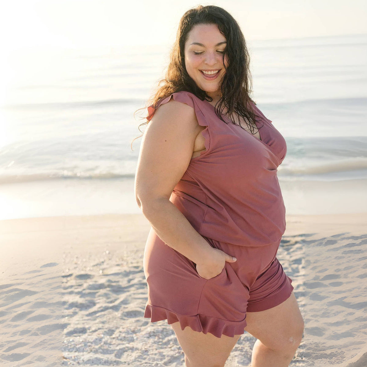 Integrated Bra Swimsuit Romper