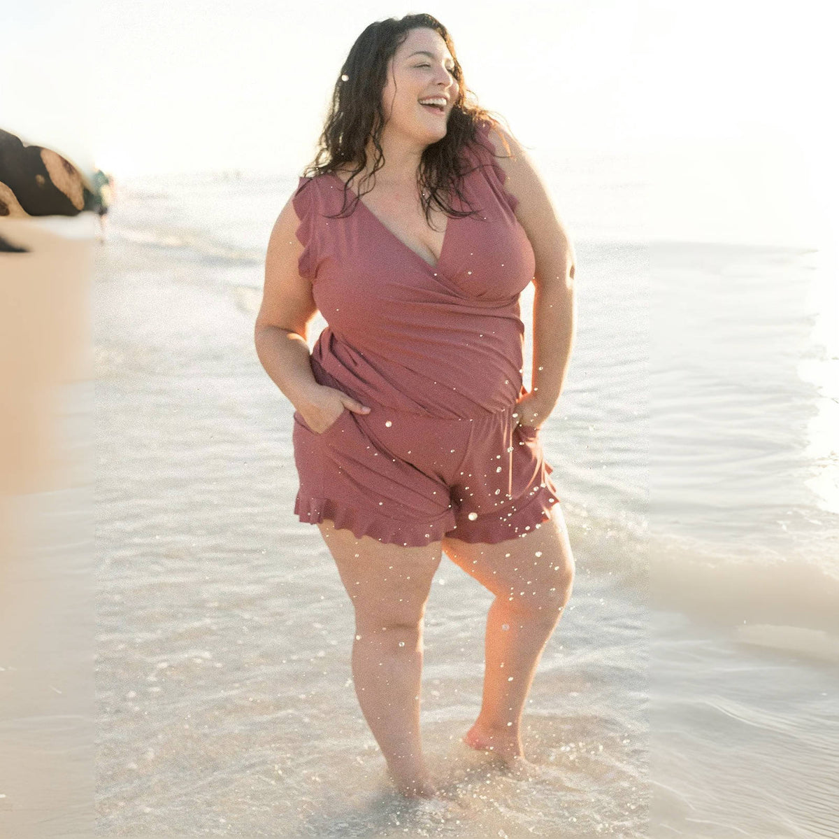 Integrated Bra Swimsuit Romper