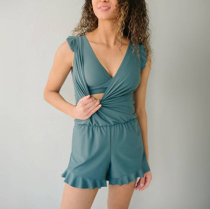 Integrated Bra Swimsuit Romper