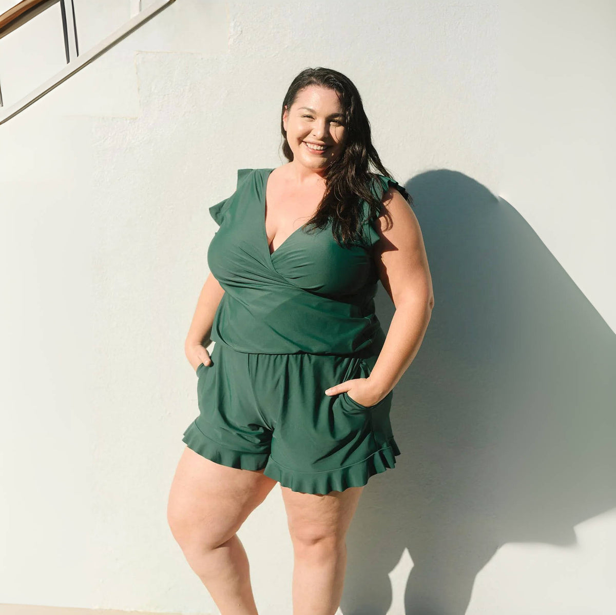Integrated Bra Swimsuit Romper