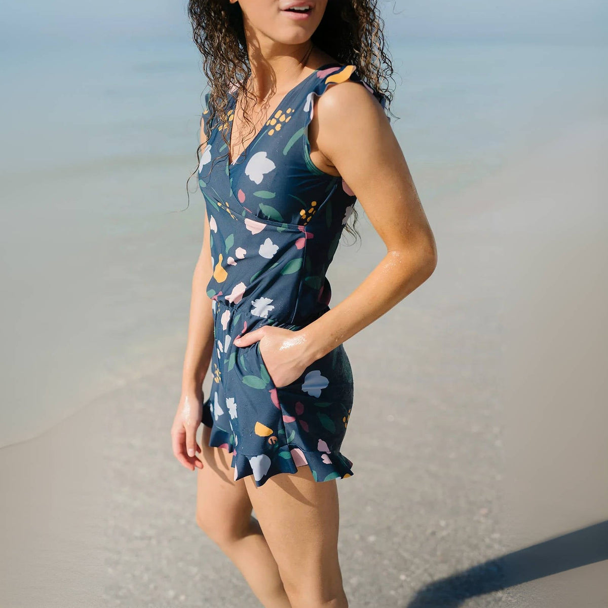 Integrated Bra Swimsuit Romper